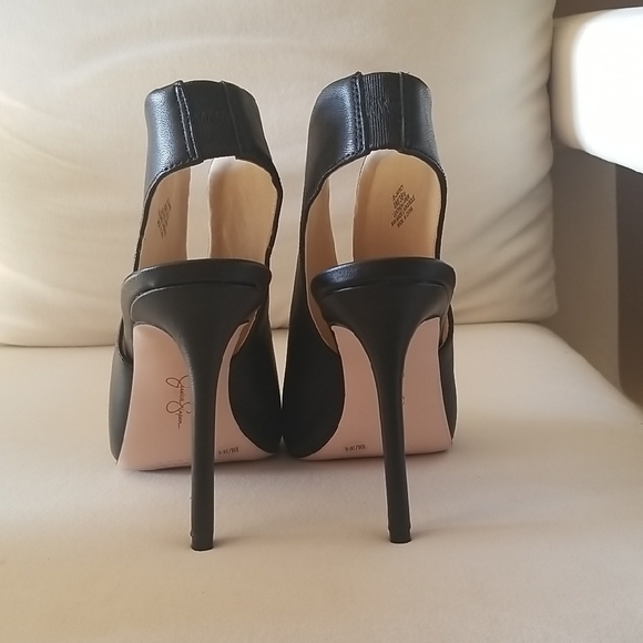 Jessica Simpson Black Peep-Toe Heels - Picture 2 of 5